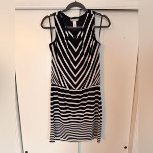 White House Black Market Chevron Striped Midi Dress